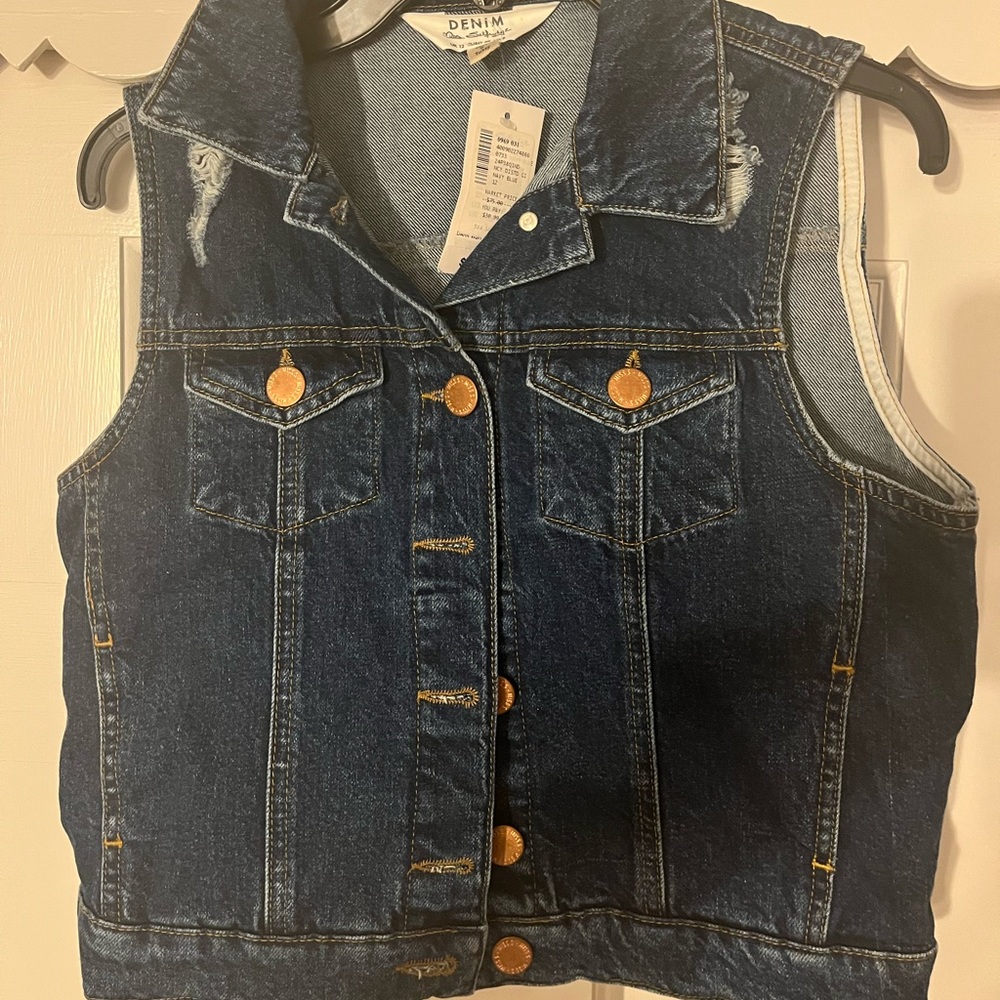 Miss Selfridge jean jacket vest, brand new. Purchased from Lord and Taylor.